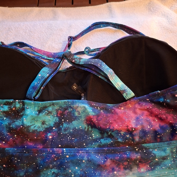 Torrid 4/4X Galaxy Racerback Bikini Top Sports Bra Structured Cup Side Boning - Picture 7 of 14